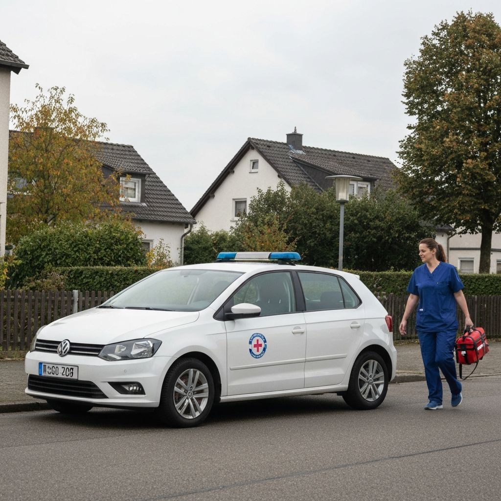 Firmenwagen des Pflegedienstes